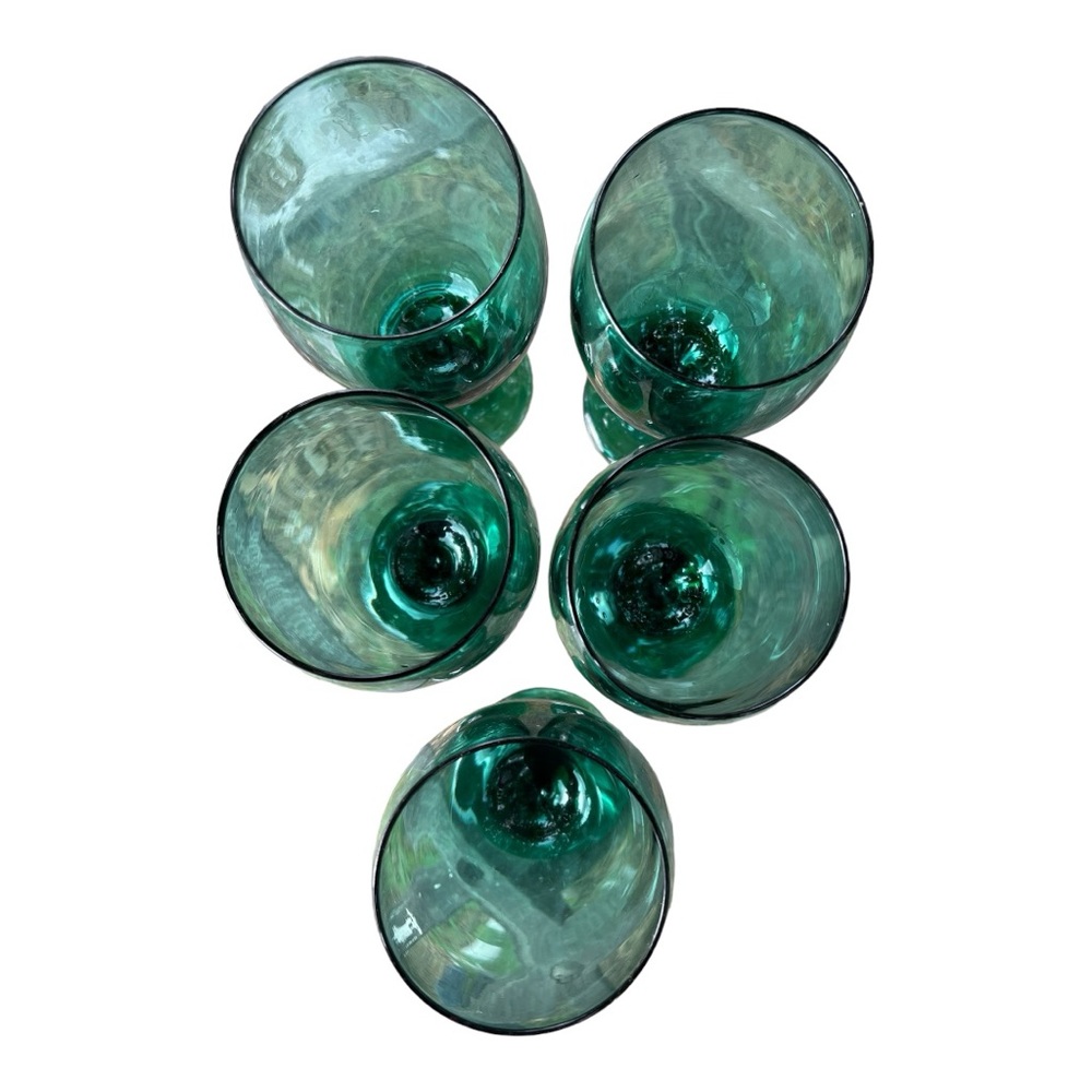 SOLD Set of 5 Green Water Giblets - Picture 2 of 4